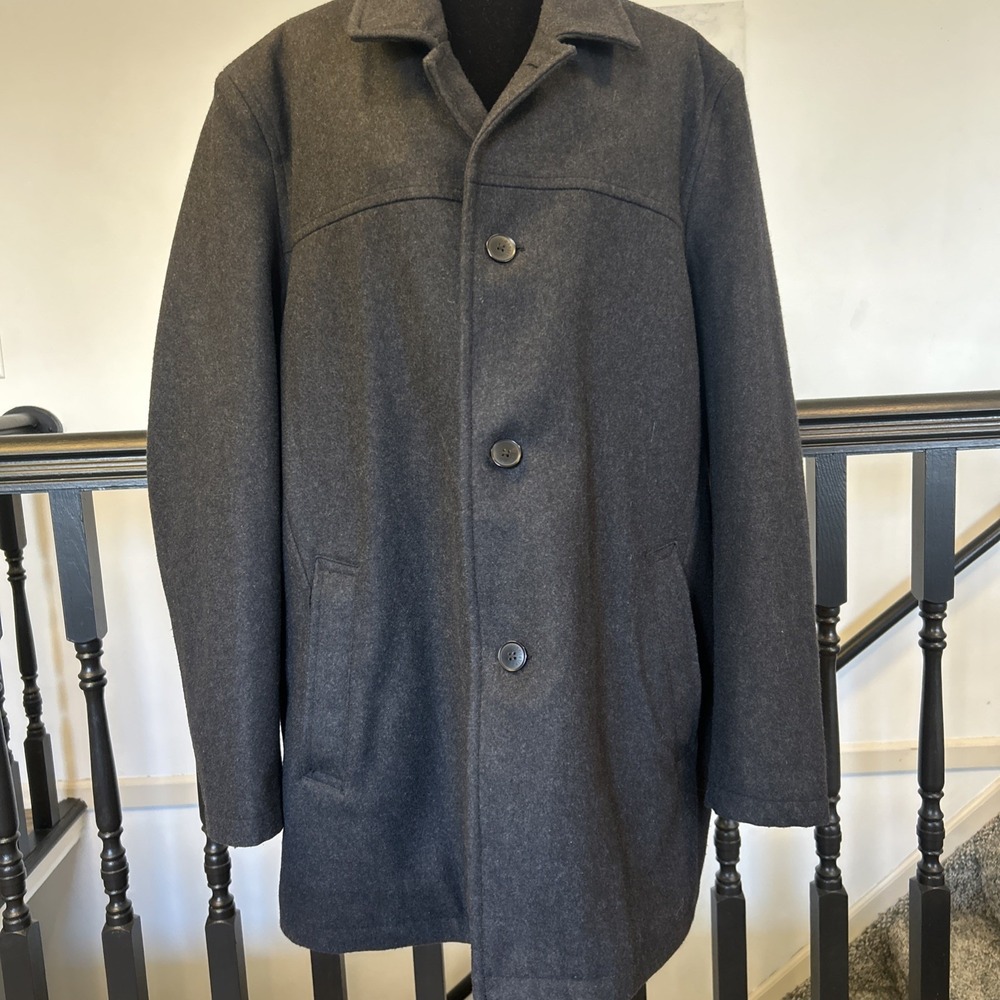 Tommy Hilfiger Men's Wool Blend Pea Coat Size‎ XL Quilted Liner Classic